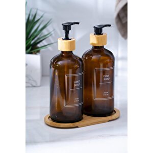 Louvre Bambu Standlı 2'li Sıvı Sabunluk - 500 Ml