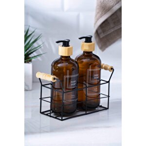 Louvre Metal Standlı 2'li Sıvı Sabunluk - 500 Ml