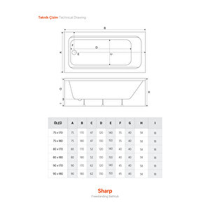 İkon Sharp 80x180 H58