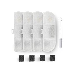 Akıllı 4'lü Pet Seti Akıllı Otomatik Kedi Mama Kabı, Akıllı Çelik Kedi Su Pınarı, Smart Tag Bluetooth Takip Cihazı ve Yedek Filtre