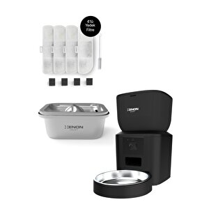 Otomatik Mama Kabı, Akıllı Mama Kabı Çelik Su Kabı Ve 4'lü Filtre Seti, Wifi