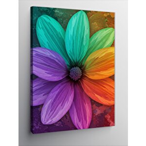 Kanvas Tablo Renkli Çiçek Yaprağı Ve Zarafet 50x70 cm