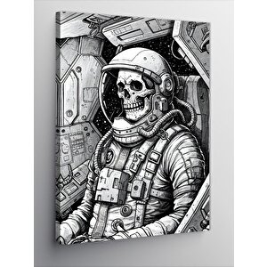Kanvas Tablo Astronot Ve İskelet Tasarımı 100x140 cm