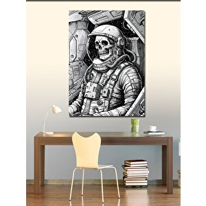 Kanvas Tablo Astronot Ve İskelet Tasarımı 100x140 cm