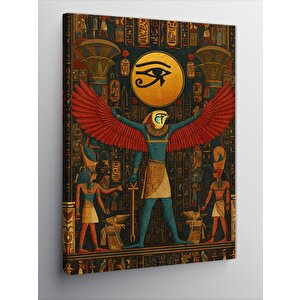 Kanvas Tablo Antik Mısır Güneşi Ve Tanrı 100x140 cm