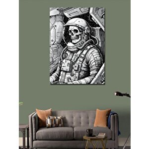 Kanvas Tablo Astronot Ve İskelet Tasarımı 50x70 cm