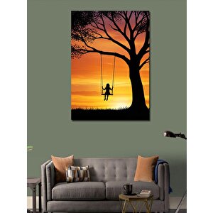 Kanvas Tablo Salıncakta Güneş Batımı Manzarası 50x70 cm