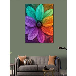 Kanvas Tablo Renkli Çiçek Yaprağı Ve Zarafet 100x140 cm