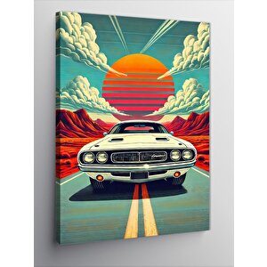 Kanvas Tablo Güneşe Karşı Araba 100x140 cm