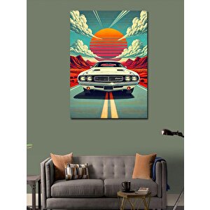 Kanvas Tablo Güneşe Karşı Araba 100x140 cm