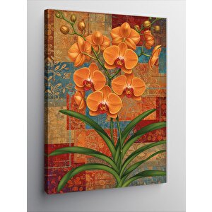 Kanvas Tablo Turuncu Orkide Çiçekleri 50x70 cm