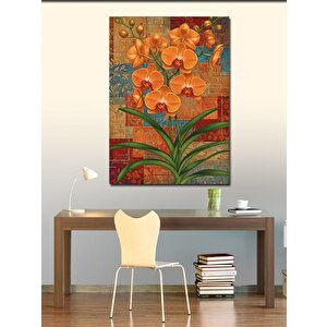 Kanvas Tablo Turuncu Orkide Çiçekleri 70x100 cm