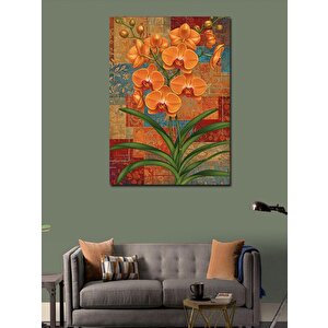 Kanvas Tablo Turuncu Orkide Çiçekleri 70x100 cm