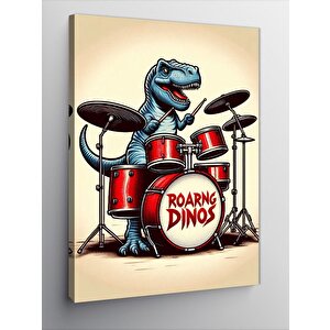 Kanvas Tablo Davul Çalan Dinozor 50x70 cm