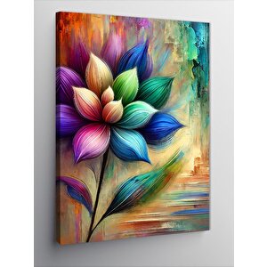 Kanvas Tablo Renkli Çiçek Ve Parlak Yapraklar 50x70 cm