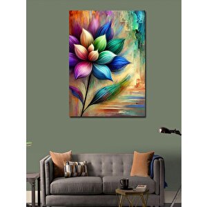 Kanvas Tablo Renkli Çiçek Ve Parlak Yapraklar 50x70 cm