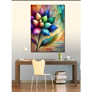 Kanvas Tablo Renkli Çiçek Ve Parlak Yapraklar 100x140 cm