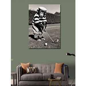 Kanvas Tablo Golf Oynayan Maymun 50x70 cm