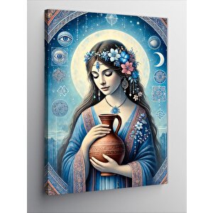 Kanvas Tablo Çiçekler Arasında Kadın 100x140 cm