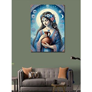 Kanvas Tablo Çiçekler Arasında Kadın 100x140 cm