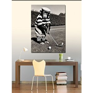 Kanvas Tablo Golf Oynayan Maymun 70x100 cm