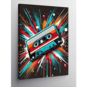 Kanvas Tablo Patlayan Kaset Çizimi 50x70 cm