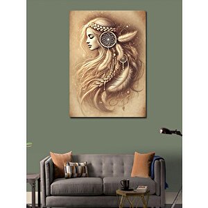Kanvas Tablo Kadın Ve Çiçek Sanatı 100x140 cm