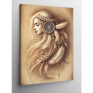 Kanvas Tablo Kadın Ve Çiçek Sanatı 50x70 cm