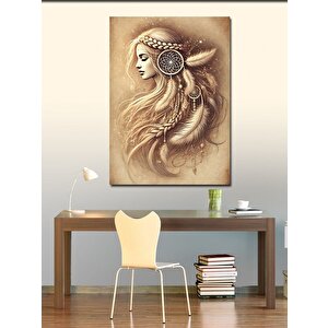 Kanvas Tablo Kadın Ve Çiçek Sanatı 50x70 cm