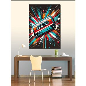 Kanvas Tablo Patlayan Kaset Çizimi 100x140 cm