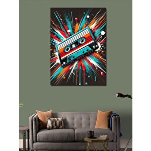 Kanvas Tablo Patlayan Kaset Çizimi 100x140 cm