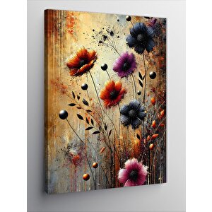 Kanvas Tablo Renkli Kır Çiçekleri 100x140 cm