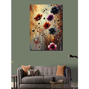 Kanvas Tablo Renkli Kır Çiçekleri 100x140 cm