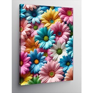 Kanvas Tablo Renkli Çiçek Deseni 100x140 cm