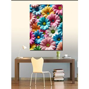 Kanvas Tablo Renkli Çiçek Deseni 100x140 cm