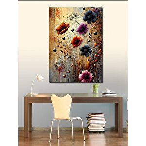 Kanvas Tablo Renkli Kır Çiçekleri 50x70 cm