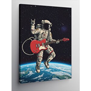 Kanvas Tablo Uzayda Gitar Çalan Astronot 70x100 cm