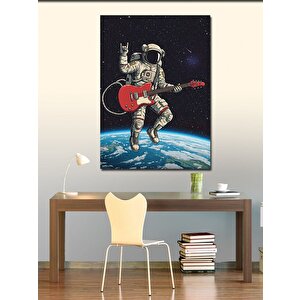 Kanvas Tablo Uzayda Gitar Çalan Astronot 70x100 cm