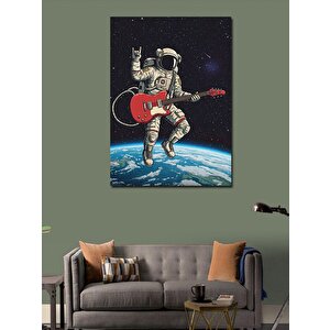 Kanvas Tablo Uzayda Gitar Çalan Astronot 70x100 cm