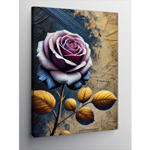 Kanvas Tablo Mor Gül Ve Yapraklar 70x100 cm