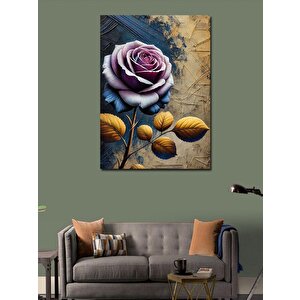 Kanvas Tablo Mor Gül Ve Yapraklar 100x140 cm