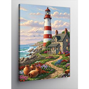 Kanvas Tablo Liman Köyü Manzarası 100x140 cm