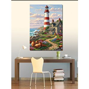Kanvas Tablo Liman Köyü Manzarası 100x140 cm