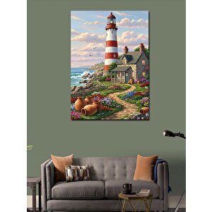 Kanvas Tablo Liman Köyü Manzarası 100x140 cm