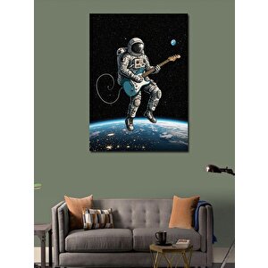 Kanvas Tablo Uzayda Gitar Çalan Astronot 50x70 cm