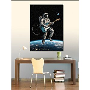 Kanvas Tablo Uzayda Gitar Çalan Astronot 70x100 cm