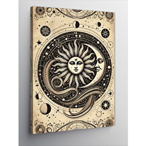 Kanvas Tablo Güneş Ve Ay İkonu 70x100 cm
