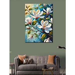 Kanvas Tablo Beyaz Çiçekler Ve Doğa 100x140 cm