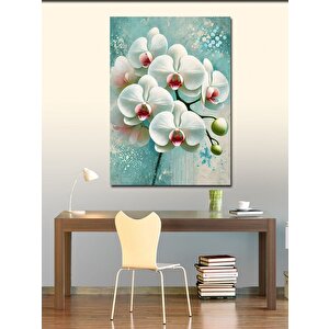 Kanvas Tablo Orkide Ve Beyaz Çiçekler 100x140 cm