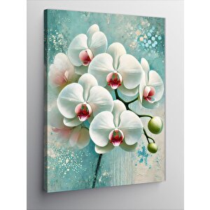 Kanvas Tablo Orkide Ve Beyaz Çiçekler 50x70 cm